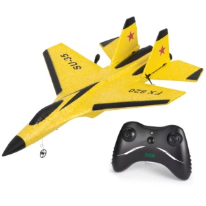 Avion cu telecomanda iUni FX820, SU-35, Giroscop, Rezistent la impact, Galben