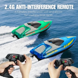 Barca cu telecomanda iUni HJ819, RC High-Speed Boat, Viteza 15 km/h, 2.4GHz, Albastru - Img 8