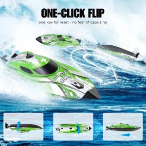 Barca cu telecomanda iUni HJ820, RC High-Speed Boat, Viteza 25 km/h, 2.4GHz, Green - Img 6