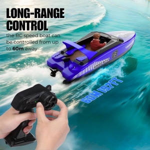 Barca cu telecomanda iUni HJ821, RC High-Speed Boat, Viteza 15 km/h, 2.4GHz, Blue - Img 8