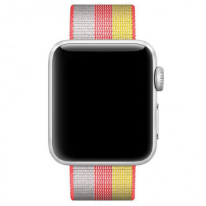 Curea iUni compatibila cu Apple Watch Ultra/SE/8/7/6/5/4/3/2/1, 40mm, Nylon, Woven Strap, Rainbow - Img 2