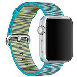 Curea iUni compatibila cu Apple Watch Ultra/SE/8/7/6/5/4/3/2/1, 42mm, Nylon, Woven Strap, Electric Blue - Img 2