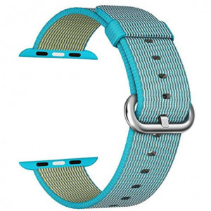 Curea iUni compatibila cu Apple Watch Ultra/SE/8/7/6/5/4/3/2/1, 44mm, Nylon, Woven Strap, Electric Blue - Img 2