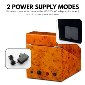 Cutie intors ceasuri automatice iUni, Watch Winder 2 + 3 spatii depozitare, 4 Programe, Gold - Img 5
