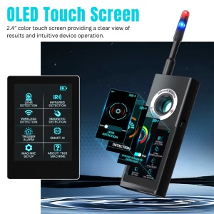 Detector camere ascunse, microfoane si trackere GPS iUni F888, Ecran tactil OLED, Smart AI, Alarma antiefractie, 50-8000 MHz - Img 4