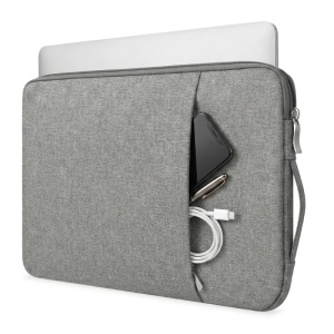 Geanta Laptop 13"-14" iUni, Material Textil Impermeabil, Anti-zgarieturi, Anti-socuri, Buzunar extern, Gri