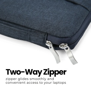 Geanta Laptop 13"-14" iUni, Material Textil Impermeabil, Anti-zgarieturi, Anti-socuri, Buzunar extern, Bleumarin - Img 6