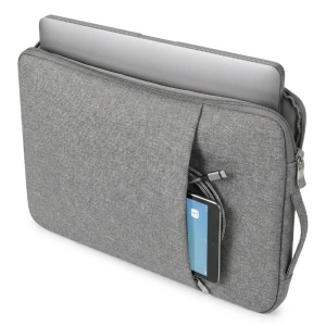 Geanta Laptop 15"-16" iUni, Material Textil Impermeabil, Anti-zgarieturi, Anti-socuri, Buzunar extern, Gri