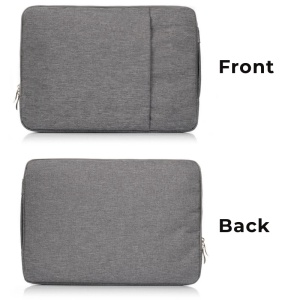 Geanta Laptop 15"-16" iUni, Material Textil Impermeabil, Anti-zgarieturi, Anti-socuri, Buzunar extern, Gri - Img 11