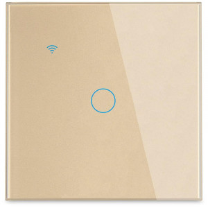 Intrerupator smart touch iUni 1F, 1 Canal, Wi-Fi, Sticla securizata, LED, Gold - Img 8