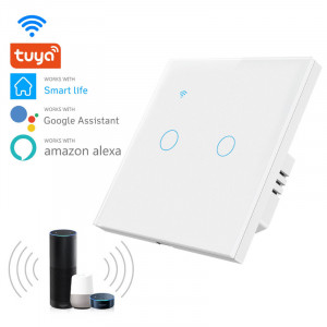 Intrerupator smart touch iUni 2F, Wi-Fi, Sticla securizata, LED - Img 6