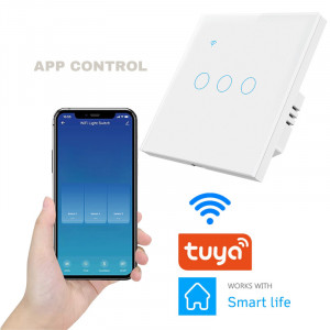 Intrerupator smart touch iUni 3F, 3 Canale, Wireless, Sticla securizata, LED - Img 3