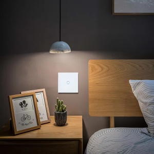 Intrerupator touch cap scara, cap cruce iUni 1F, Sticla securizata, LED - Img 5