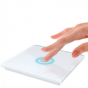 Intrerupator touch iUni 1F, 1 Canal, Sticla securizata, LED - Img 2
