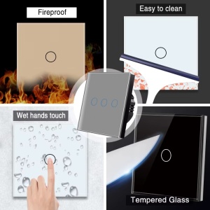 Intrerupator touch iUni 3F, 3 Canale, Sticla Securizata, LED, Silver - Img 4