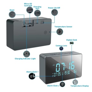 Mini Camera Ceas iUni IP61, Wi-Fi, Full HD, Night Vision, Termometru interior, Slot Card MicroSD - Img 11