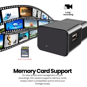 Mini Camera Incarcator USB iUni IP1000, Wi-Fi, Vizualizare 4K, Slot Card, Slot card - Img 5