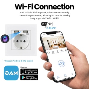 Mini Camera Priza iUni PR1, Wi-Fi, 8GB, Full HD, 2 porturi USB-A - Img 4