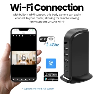 Mini Camera Wi-Fi iUni IP91, Full HD, Statie Incarcare, 2 porturi Type-C, 3 porturi USB-A, 20W - Img 3