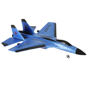 Avion cu telecomanda iUni FX820, SU-35, Giroscop, Rezistent la impact, Albastru - Img 7
