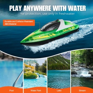 Barca cu telecomanda iUni HJ819, RC High-Speed Boat, Viteza 15 km/h, 2.4GHz, Verde - Img 13