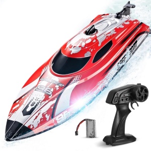 Barca cu telecomanda iUni HJ820, RC High-Speed Boat, Viteza 25 km/h, 2.4GHz, Red
