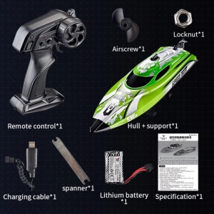 Barca cu telecomanda iUni HJ820, RC High-Speed Boat, Viteza 25 km/h, 2.4GHz, Green - Img 13