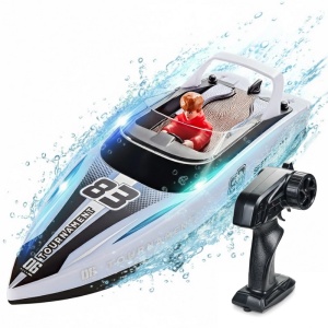 Barca cu telecomanda iUni HJ821, RC High-Speed Boat, Viteza 15 km/h, 2.4GHz, White
