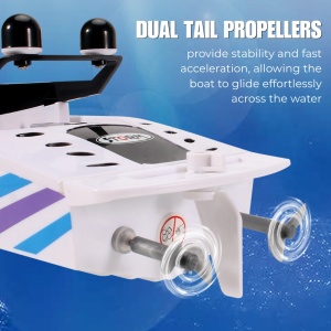 Barca cu telecomanda iUni RC Racing Boat Waterproof 3323, Frecventa 2.4G, Alb - Img 4
