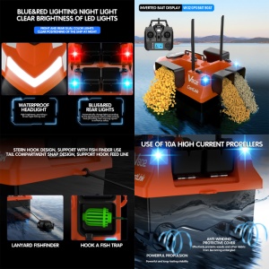 Barca Plantat, Nadit si Momit iUni V802 PRO, GPS, 12000mAh, 4 cuve, 3kg, 500m, 15km/h - Img 10