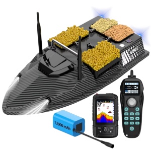 Barca Plantat, Nadit si Momit iUni V803 PRO, GPS, Sonar Fish Finder, 12000mAh, 4 cuve, 3kg, 500m, 15km/h - Img 18
