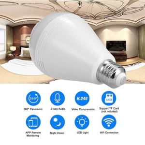 Bec cu camera Spion iUni A10, 16GB, Full HD, Wi-Fi, Senzor de Miscare, Unghi 360° - Img 3