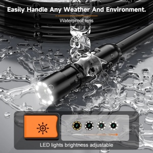 Camera Inspectie Auto Industriala iUni VC43-AV, Ecran IPS 4.3", Cablu Semirigid, Lungime 2M, 1080P, 8 LED-uri ajustabile, Lentila 8mm, Rezistenta la Apa IP67, 2600mAh - Img 5