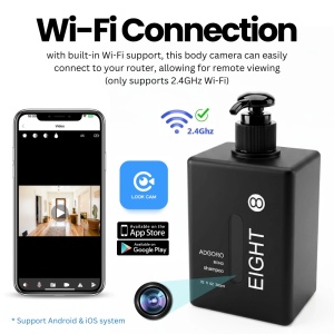 Camera Spion in Dozator Sampon iUni IP8, Wi-Fi, 8GB, Vizualizare 4K - Img 4