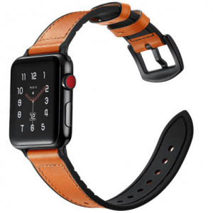 Curea iUni compatibila cu Apple Watch Ultra/SE/8/7/6/5/4/3/2/1, 38mm, Leather Strap, Brown - Img 2