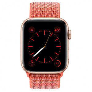 Curea iUni compatibila cu Apple Watch Ultra/SE/8/7/6/5/4/3/2/1, 38mm, Nylon Sport, Woven Strap, Orange - Img 2