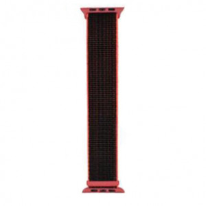Curea iUni compatibila cu Apple Watch Ultra/SE/8/7/6/5/4/3/2/1, 38mm, Nylon Sport, Woven Strap, Black/Red - Img 2