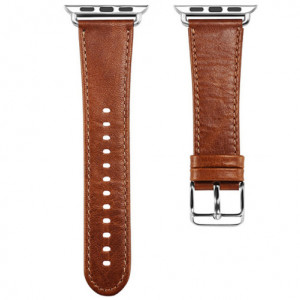 Curea iUni compatibila cu Apple Watch Ultra/SE/8/7/6/5/4/3/2/1, 38mm, Vintage, Piele, Brown - Img 3