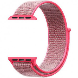 Curea iUni compatibila cu Apple Watch Ultra/SE/8/7/6/5/4/3/2/1, 42mm, Nylon Sport, Woven Strap, Electric Pink - Img 4