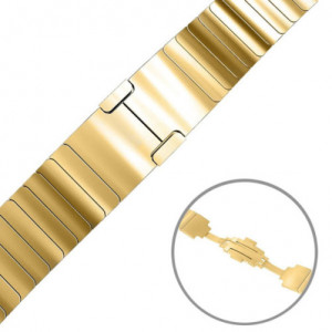 Curea iUni compatibila cu Apple Watch Ultra/SE/8/7/6/5/4/3/2/1, 44mm, Steel Belt, Gold - Img 3