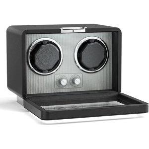 Cutie intors ceasuri automatice iUni, Retro Watch Winder 2, Piele ecologica, Negru - Img 12