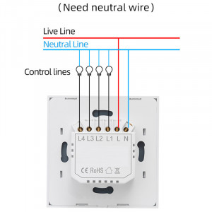 Intrerupator smart touch iUni 2F, 2 Canale, Wi-Fi, Sticla securizata, LED - Img 7