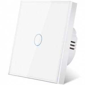 Intrerupator touch iUni 1F, 1 Canal, Sticla securizata, LED