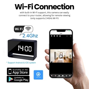 Mini Camera Ceas Birou iUni IP27 Mini, Full HD, 150°, Vedere Nocturna, Vizualizare Live pe telefon - Img 4