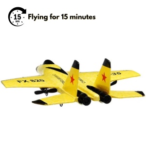 Avion cu telecomanda iUni FX820, SU-35, Giroscop, Rezistent la impact, Galben - Img 5