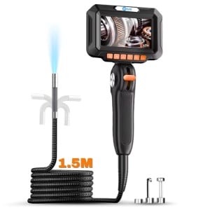Camera Inspectie Auto Industriala iUni VSP43-D, Rotativa la 180°, Control Joystick, Ecran IPS 4.3", Lungime Cablu 1.5M, 1080P, 8 LED-uri ajustabile, Lentila 8.5mm, Rezistenta la Apa IP67, 3000mAh - Img 1