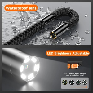 Camera Inspectie Auto Industriala iUni VSP50 PRO, Rotativa 720°, Control Joystick, Ecran IPS 5", Lungime Cablu 1M, 1080P, 6 LED-uri ajustabile, Lentila 6mm, Rezistenta la Apa IP67, 4000mAh - Img 4