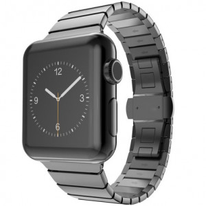 Curea iUni compatibila cu Apple Watch Ultra/SE/8/7/6/5/4/3/2/1, 38mm, Link Bracelet, Otel Inoxidabil, Black - Img 6