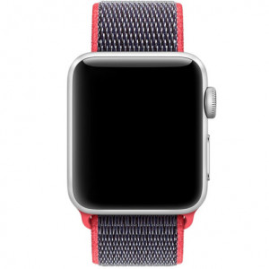 Curea iUni compatibila cu Apple Watch Ultra/SE/8/7/6/5/4/3/2/1, 40mm, Nylon Sport, Woven Strap, Purple/Electric Pink - Img 3