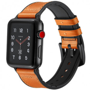 Curea iUni compatibila cu Apple Watch Ultra/SE/8/7/6/5/4/3/2/1, 40mm, Leather Strap, Brown - Img 3